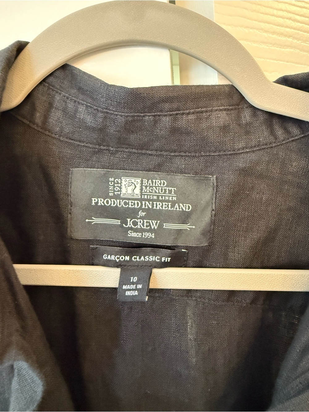 J. Crew Garçon classic black linen shirt in Baird McNutt Irish linen size 10 - Picture 6 of 9